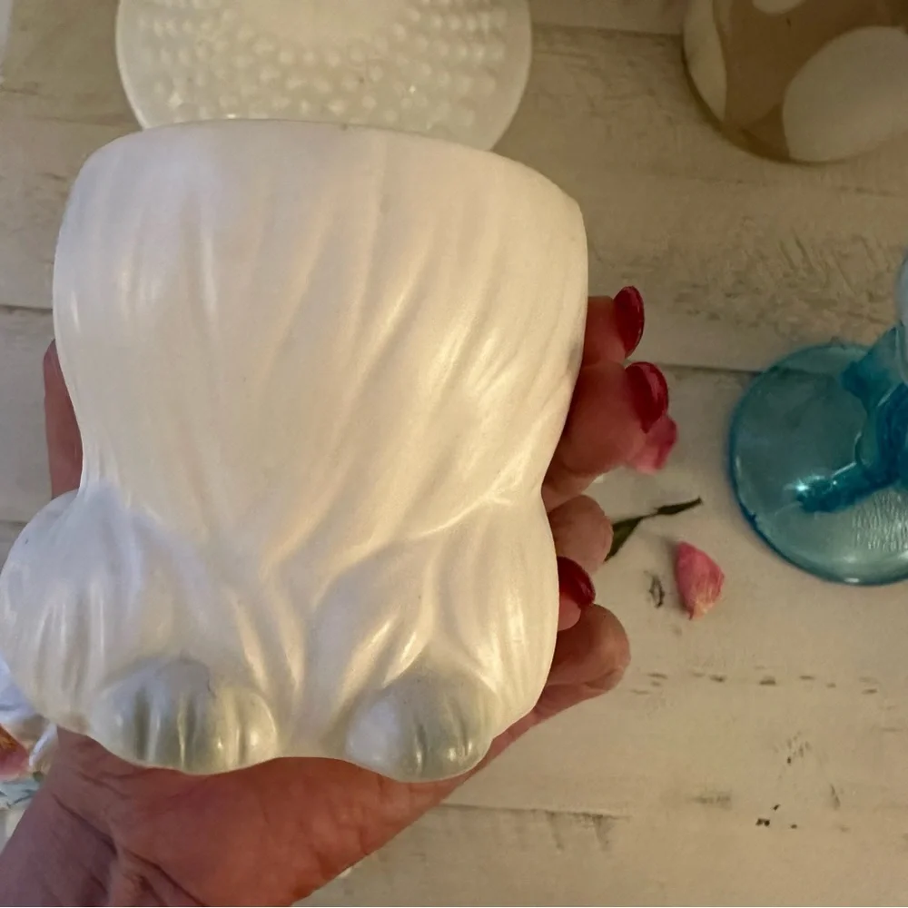 Vintage Lefton Toodles White Fog Anamorphic Sugar Jar - Picture 6 of 8